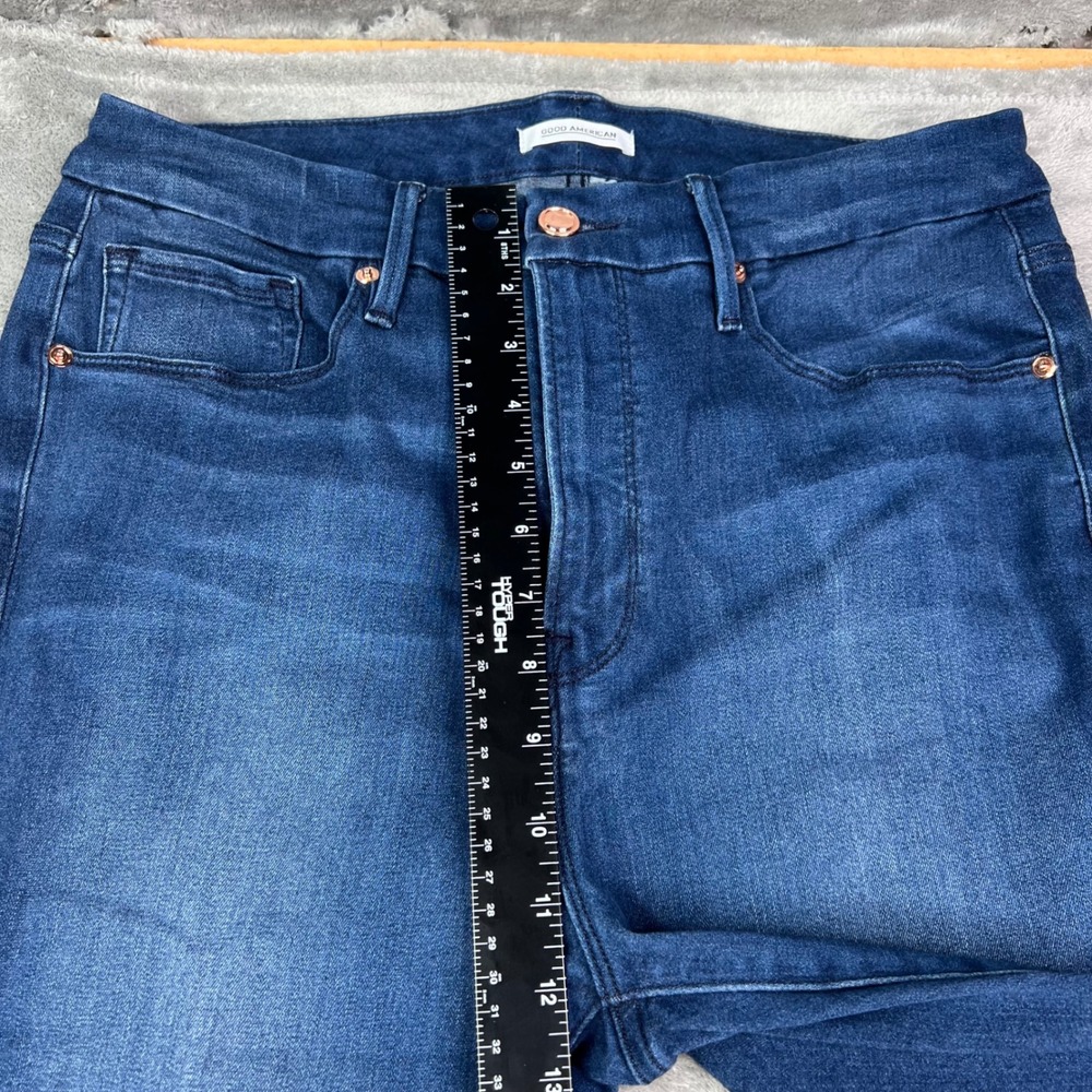 Good American Good Legs Skinny Jeans Womens 10 Blue Dark Wash Stretch High Rise - Picture 9 of 13